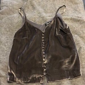 Madewell Velvet button down cami